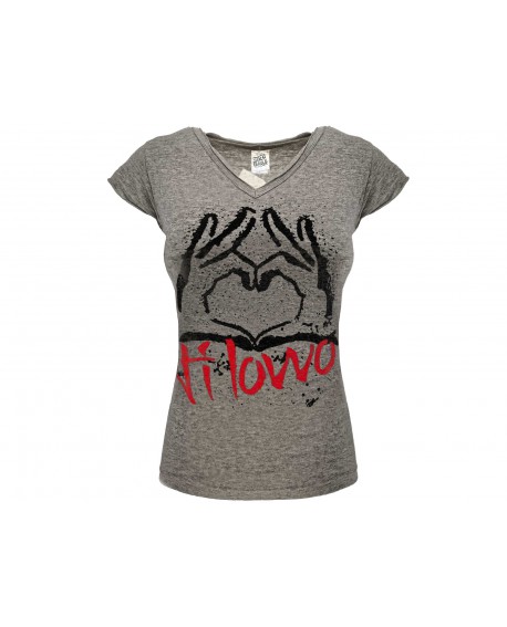 T-Shirt Solo Parole Donna Basic Ti lovvo - SPTDLOVV.GRM