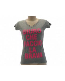 T-Shirt Solo Parole Donna Basic Giuro Che Faccio L - SPTDBRAV.GR