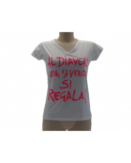 T-Shirt Solo Parole Donna Basic Al diavolo nn si v - SPTDDIAV.BI