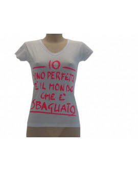 T-Shirt Solo Parole Donna Basic Io Sono Perfetta . - SPTDPERF.BI