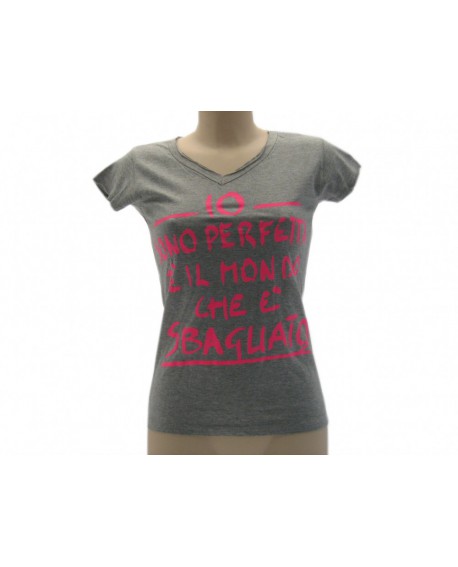 T-Shirt Solo Parole Donna Basic Io Sono Perfetta . - SPTDPERF.GR