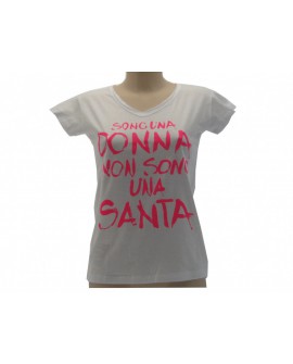T-Shirt Solo Parole Donna Basic Sono una donna .. - SPTDSANT.BI