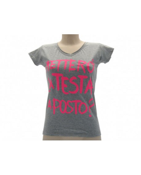 T-Shirt Solo Parole Donna Basic Mettero' la testa - SPTDTESAPO.GR