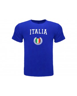 T-Shirt Italia scritta con scudetto Ricamati - TURICAIT1B.BR