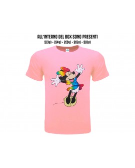 Box 10pz T-shirt Minnie - Arcobaleno - MINBO7
