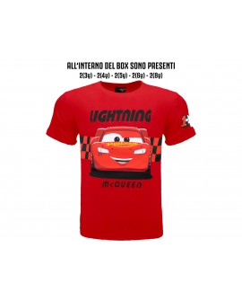 Box 10pz T-shirt Cars - Saetta McQueen - CARSBO5