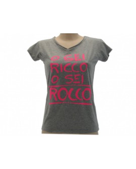 T-Shirt Solo Parole Donna Basic O Sei Ricco .. - SPTDRICCO.GR