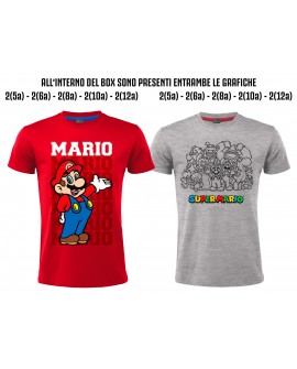 Box 20pz T-shirt Nintendo Super Mario 2 Soggetti - SMBO1