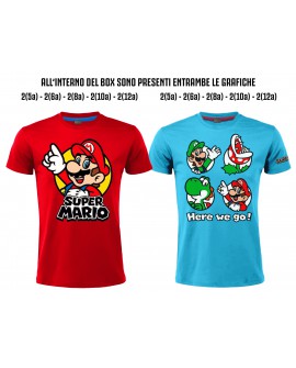 Box 20pz T-shirt Nintendo Super Mario 2 Soggetti - SMBO2