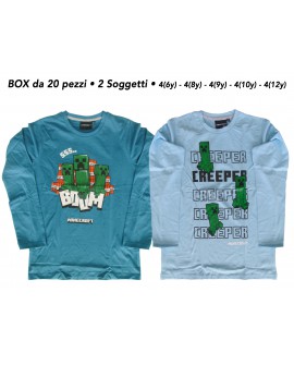 T-Shirt Minecraft ML - 2 soggetti - Box 20 pz - MCTS3.BOX20