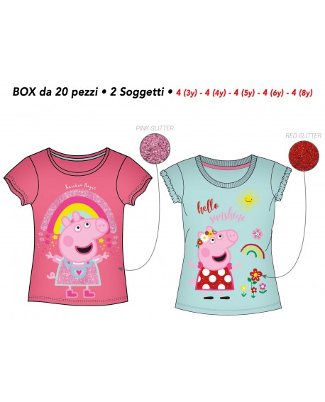 T-Shirt Peppa Pig - 2 soggetti - 60555 - BOX20 - PPTS3BOX20