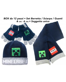 Minecraft Berretto-Scaldacollo-Guanti - BOX12 - MCSET2BOX12