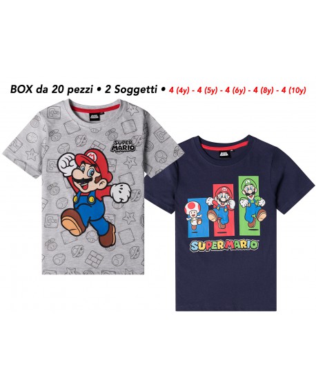 T-Shirt Super Mario - 2 soggetti - 60608 - BOX20 - SMTS2BOX20